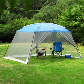 LET'S CAMP Screen House Tent 13"X 9",Netted Canopy Mesh Tents for Patios Camping, Blue