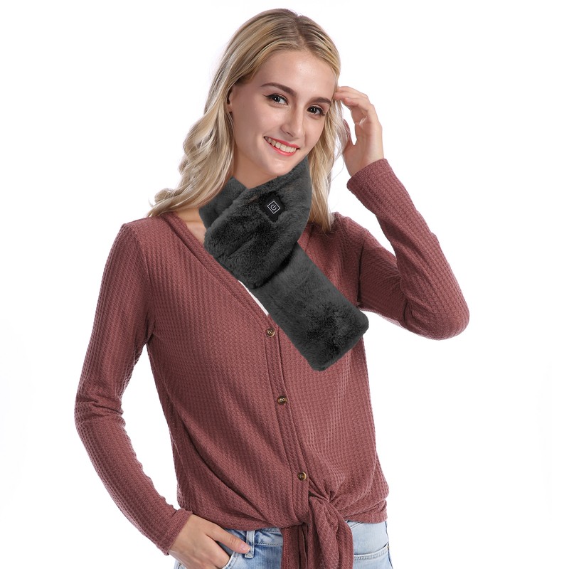 Electric Heated Scarf Soft Warm Temperature Adjustable Washable USB Heating