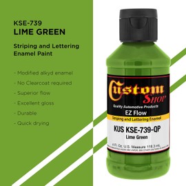 Custom Shop KSE739-QP Lime Green - EZ Flow Pinstripe & Lettering Enamel Paint - 4 Ounce