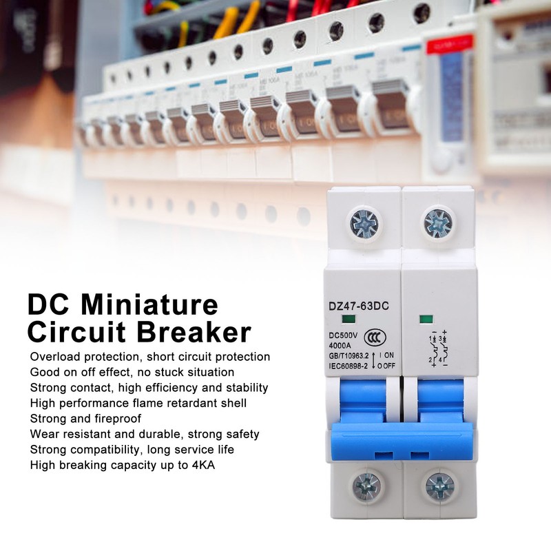 DC Miniature Circuit Breaker Upgraded 2P 500V Air for Solar