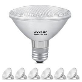WYXBJFC Par30 75W Halogen Light Bulbs - 6 Pack Short Neck Flood Light Bulbs, 3000K Warm White, 3375 lumens Dimmable Halogen Bulb with E26 Medium Base for Recessed Light Bulb, Track Light