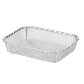 Pearl Metal Square Colander, 10.4 x 8.3 inches (265 x 210 mm), Stainless Steel, At Aqua HB-4094, Silver