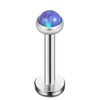 Ruifan 3mm Opal Jeweled Internally Threaded Stainless Steel Labret Monroe