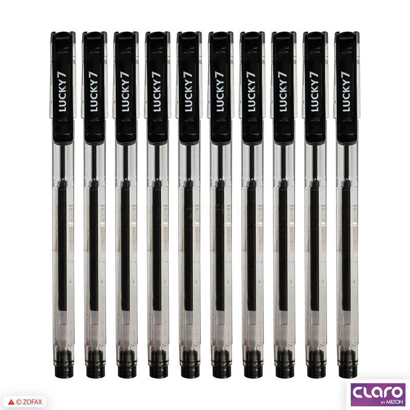CLARO Lucky Ballpoint Pens, BLACK, 0.7mm Fine Point, Pack of