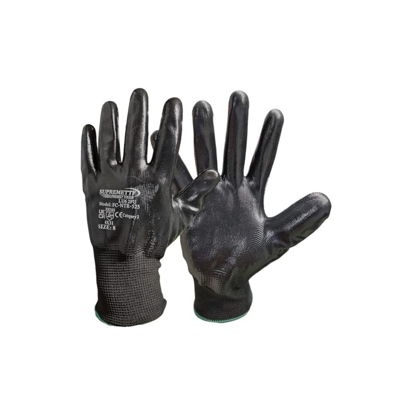 SUPREMETTF SUPREMELY TOUGH 12 Pairs Oil Resistant Full NBR Coated