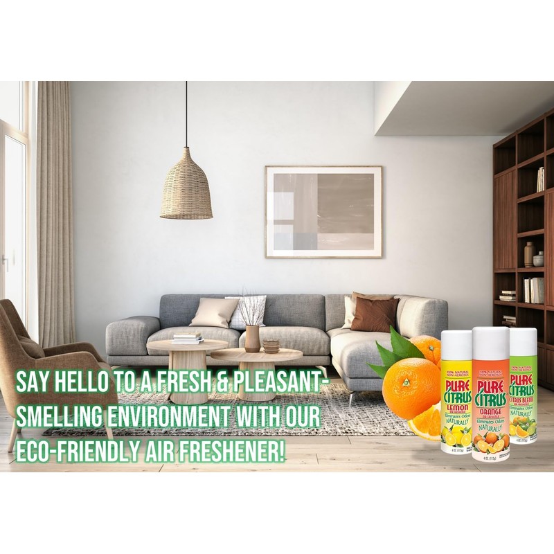 Pure Citrus Non-Aerosol Air Freshener Spray, 4 oz (Orange, Lemon