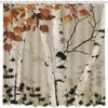 MEHOFOND Fall Birch Trees Shower Curtain Autumn Maple Leaves Shower