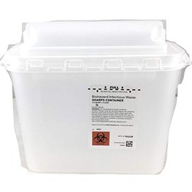 BD 5.4 Quart Translucent White Horizontal Entry Sharps Container