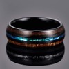 Vakki 6mm/8mm Tungsten Rings for Men/Women, Hawaiian Koa Wood Inlay,