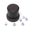 RERIVER PU Leather Dice Cup with Lid, Dark Chocolate Leatherette