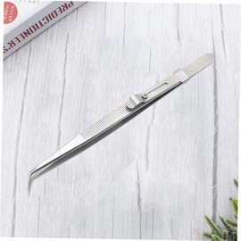 KONTONTY 1pc Pointed Steel Tweezers Set for Jewelry and Manicure Multifunctional Long Stainless Steel Tweezers Non-Slip Grip for DIY Repair and Precision Tasks