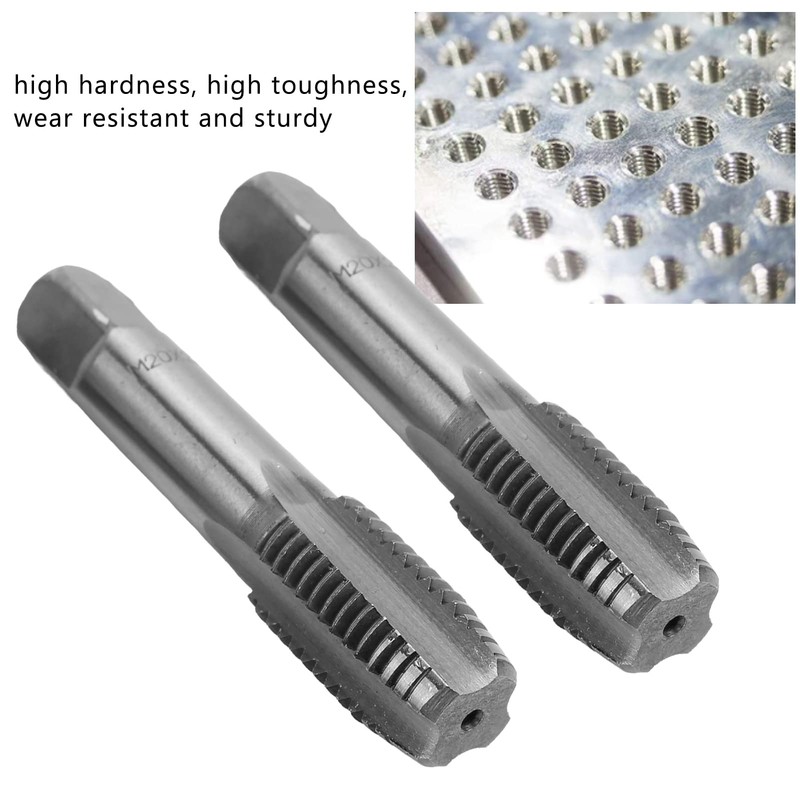 Yctze 2pcs High Speed Steel Metric Thread Tap, Straight Flute