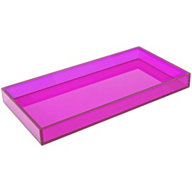 Acrylic Vanity Tray Decorative Bathroom Tray Perfume Jewelry Makeup Tray for Dresser Tops Small Desk Organizer Candle Sink Tray for Counter, Purple