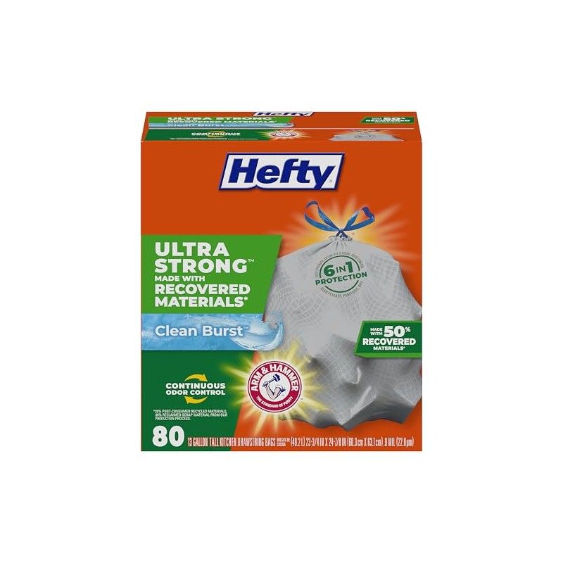 Hefty Bolsas de basura de cocina altas ultra fuertes, color