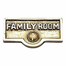 Switch Plate Tags FAMILY ROOM Name Signs Labels Brass | Renovator's Supply