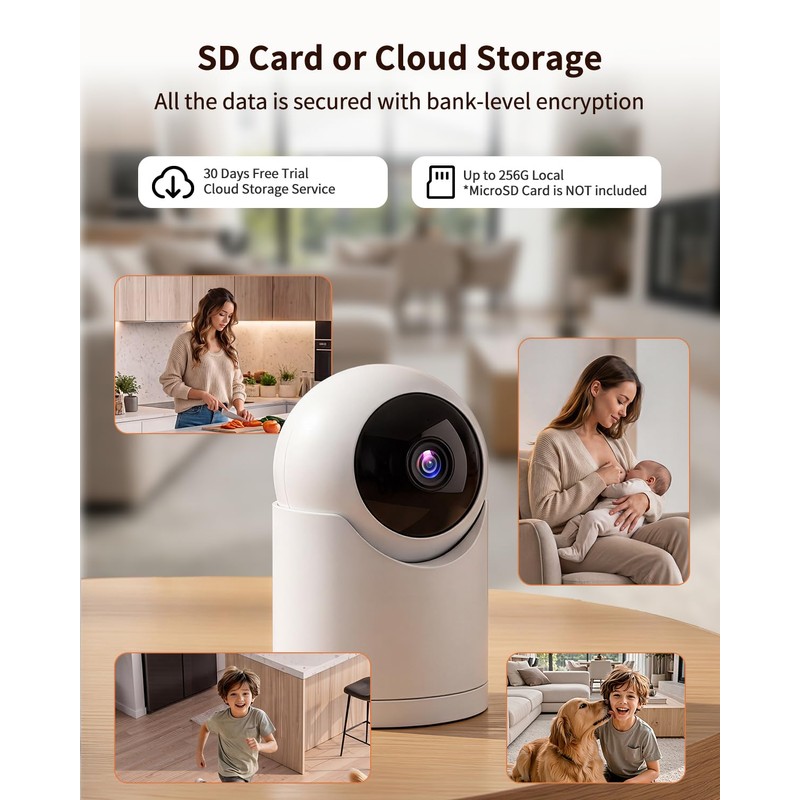 𝟐𝐊 Indoor Cameras for Home Security, for indoor Baby Pet