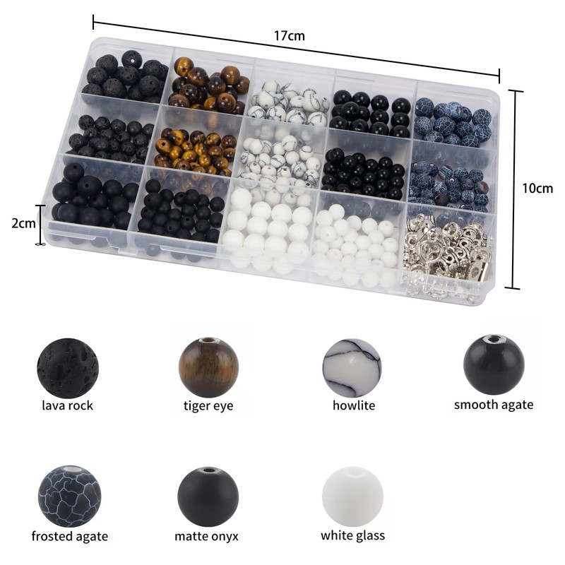 Mchruie Stone Beads for Jewelry Making, Charm Bracelet Making Kit,