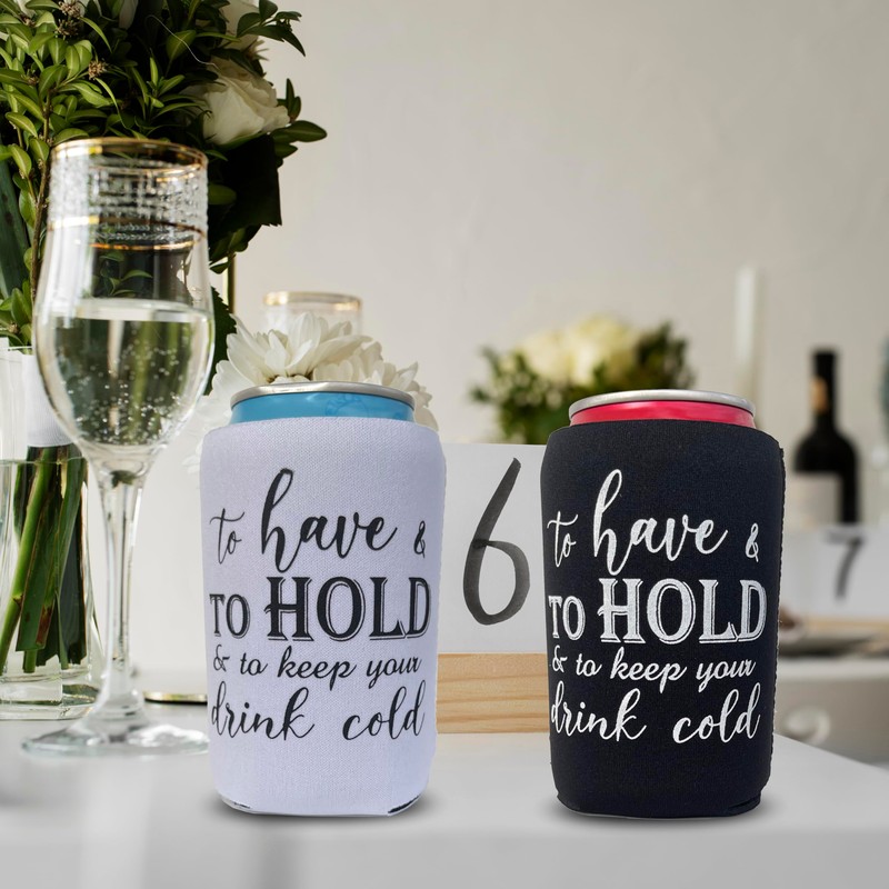 Wedding Can Cooler Collapsible Insulated Neoprene Bulk Drink Holder for