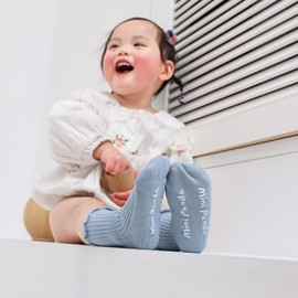 MINI PANDA Baby Non-Slip Crew Socks with Frilly Ruffled for Infants Toddlers Little Kids Little Girls 8 Pairs