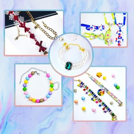 10 Pcs Holiday Porch Goose Necklaces Outfits,Adjustable Bow Ties,Metal chain,Rhinestone for 23"/17" Porch Goose Statue,Indoor,Outdoor,Garden,Lawn Decor,Goose Costume Decorations