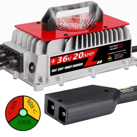 36 Volt Golf Cart Battery Charger for EZGO TXT - 1000W Waterproof Fully Automatic Trickle Charger with D-Style Plug, 36 Volt EZGO Car Charger Compatible with Lead-Acid Batteries