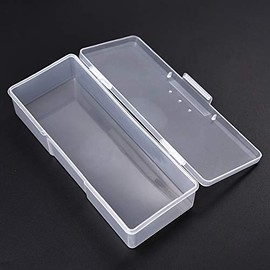KADS Plastic Transparent Empty Nail Storage Box Manicure Equipment Decoration Tools Case (WHITE)