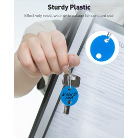 Uniclife 50 Pcs Key Tags 1 Inch Plastic Key Chain Tags with Metal Snap Hooks Double-Sided Writable Colorful Tags Sturdy Key Item Identifiers for Home and Office, 7 Colors