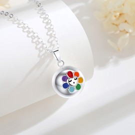 EUDORA Harmony Ball Bola Engelsrufer Pregnancy Necklace for Women, Seven Colour Flower Angel Wish Wishes Mexico Ball Pendant for Future Mum, Jewellery, Gift for Pregnant Women, Copper, No Gemstone