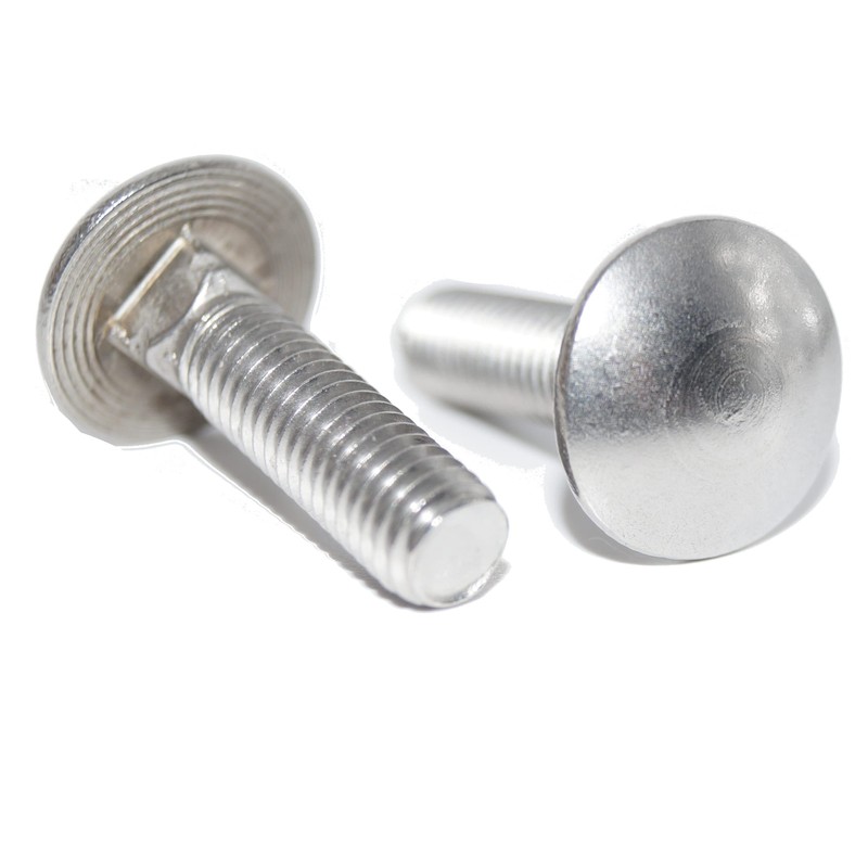 Carriage Bolts M6 x 12 Pack of 4 Round-Head Screws
