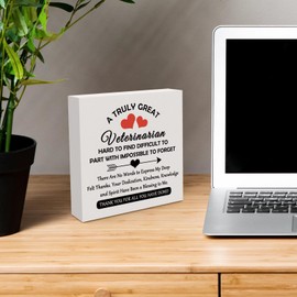 Gift for Veterinarian Women Men Home Office Wooden Box Sign Desk Decor Thank You Gift for Veterinarian Appreciation Gift for Veterinarian Vet Tech Gifts for Animal Lover Animal Doctor Retirement Gift