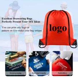 NACHLYNN 12 Pieces Drawstring Backpack Bulk 12 Colors DIY Drawstring Bags Nylon Draw String Sport Bag Tote Sackpack Sports Bag for Boys Girls Women Men Gym Sport Trip