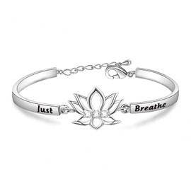 WUSUANED Breathe Lotus Flower Bracelet Yoga Spiritual Symbol Jewelry Gift For Women