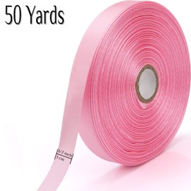Nsilu 1/2 inch, Pink Ribbon for Gift Wrapping 50 Yards Perfect Wedding Party Wreath Sewing DIY Hair Accessories Decoration Floral Hair Balloons Other Projects