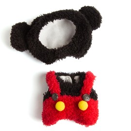 Doll Clothes(No Doll),Plush Clothes Accessories Cartoon Style Suit Animal Cosplay 2025 New Cute Set Red and Black