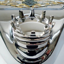 Marlin's Genuine Accessories Fork Lock Key Cover 4 ALL Harley Davidson Road King FLHR Chrome 3D Crown Swivel