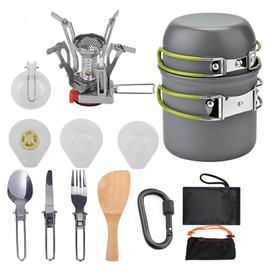 Camping Hiking Cookware Set Outdoor Portable Picnic Cookware Kit Alumina Pot Set Travel Cooking Accessory