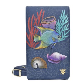 Anuschka Women’s Hand Painted Genuine Leather Smartphone Crossbody - Mystical Reef