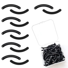 120 PCS Eyelash Curler Refill Pads, Silicone Universal Eyelash Curler Replacement Pads Compatible with Most Lash Curlers with Clear Storage Box (Black)