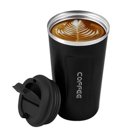 MXCOCO Taza Termo de Café de 18 oz/510 ml de Acero Inoxidable 304 con Tapa, Taza de Vacío para Bebidas de Café Frías y Calientes, Vaso Térmico para Café, para la Oficina, el Automóvil y el Parque