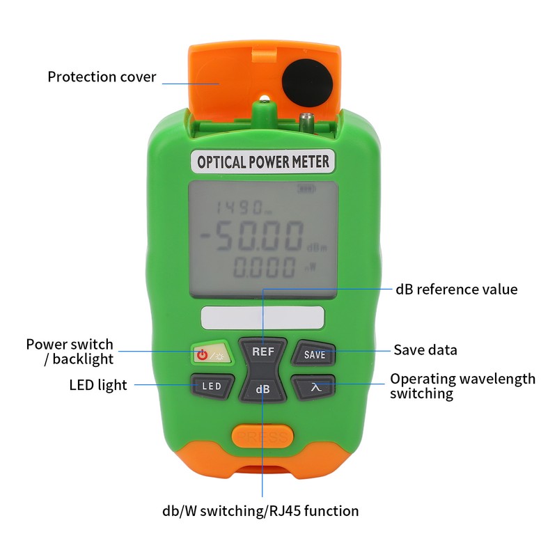 Optical Power Meter with USB Cable Mini Rechargeable Fiber Optic