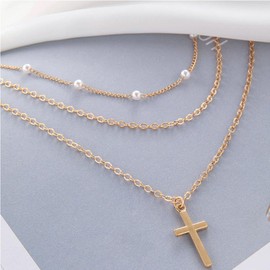 XYTAHDM Cross Necklace for Women, Cross Chain Men's Cross Chain Gold, Stainless Steel Women's Pendant Cross Necklace Jewellery for Women