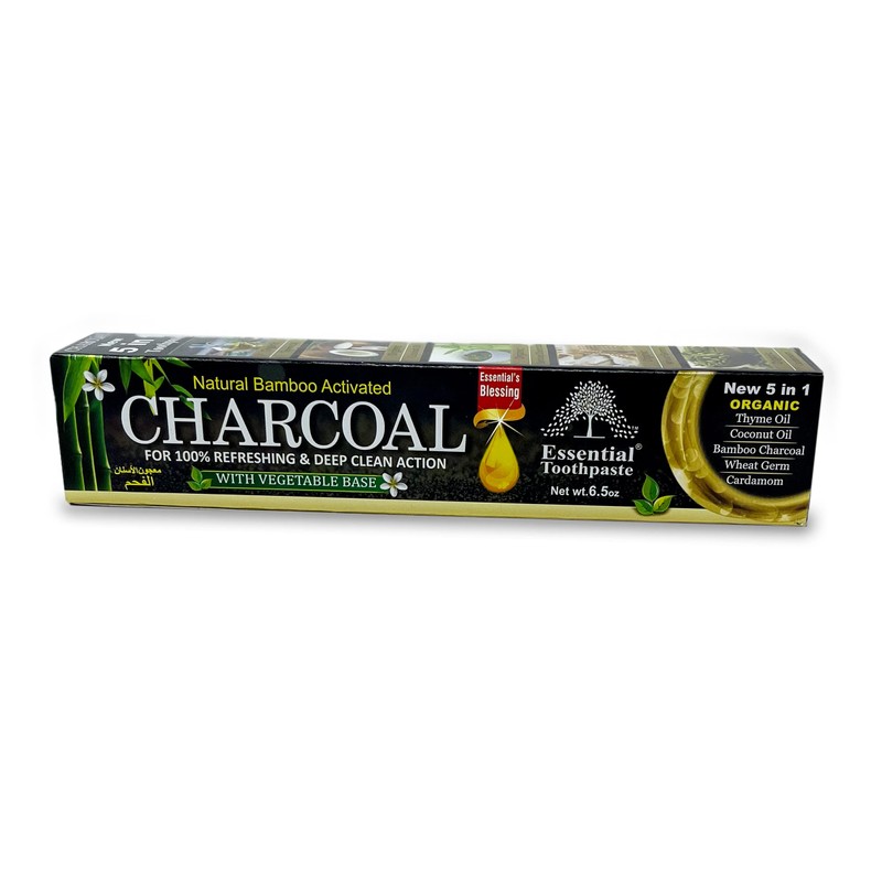 Essential Blessing Natural Bamboo Activated Charcoal Toothpaste (3 pk), Natural