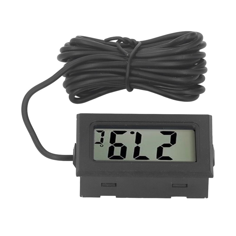 5PCS Electronic Digital Display Thermometer Black Mini Embedded Indoor Digital