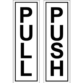 1x Push - 1x Pull - Door Sticker Sign/Sticker Holder