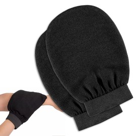 2 Stück Peelinghandschuh für Bad,Exfoliating Gloves,Handschuh für Körper und Gesich Schwarz,Exfoliating Mitt für Körper,Tiefenpeeling Handschuh,Peeling Handschuhe Körper,für Das Home-Spa,Bad,Sauna