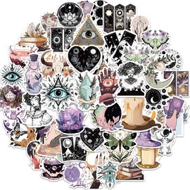 50 Pcs Mystical Witchcraft Stickers, Enchanting Magic & Apothecary Designs, Vinyl Decals for Laptops, Water Bottles, Phones, Skateboards, Journals & More – Fun for Teens