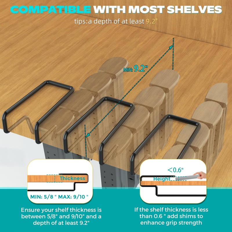 Under Gun Safe Shelf Magazine Holder, Universal Pistol Magazine Holder