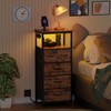 Furnulem Dresser for Bedroom, Tall Nightstand, Vertical Chest with Wood