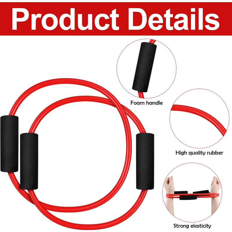 Seenelling Barre Double Tube Red Resistance Band Exercise Tubes for