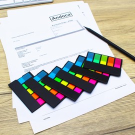 Page Flags Markers Assorted Color, 600 Pages Total, 0.47x1.73 Inch Standard Flag Tabs, Easy to Post, 6 On-The-Go Dispensers/Combo Pack